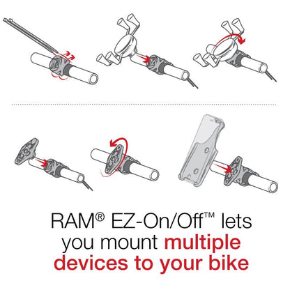RAM® X-Grip® Large Phone Mount with RAM® EZ-On/Off™ Bicycle Base